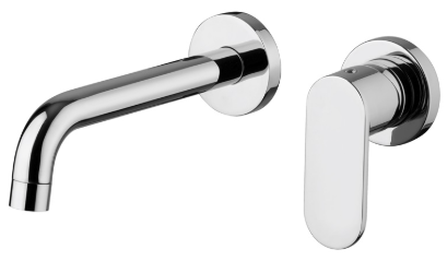 Wall mounted single lever washbasin mixer