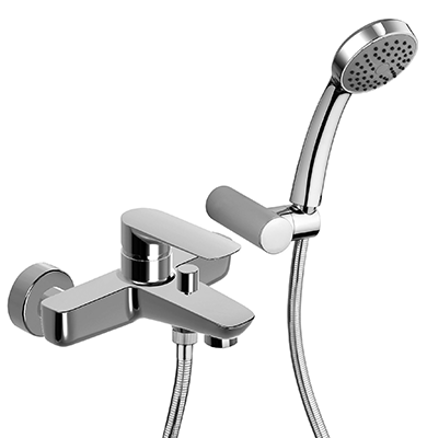 Wall mounted bath shower mixer with hand shower set
