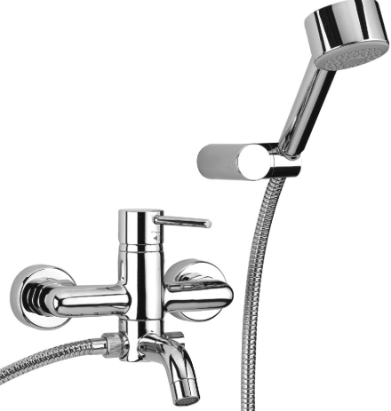 Wall mounted bath shower mixer with hand shower set