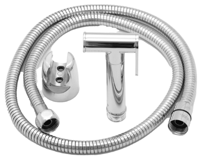 [16SL-CR] Shutoff Brass with wall holder and flexible hose